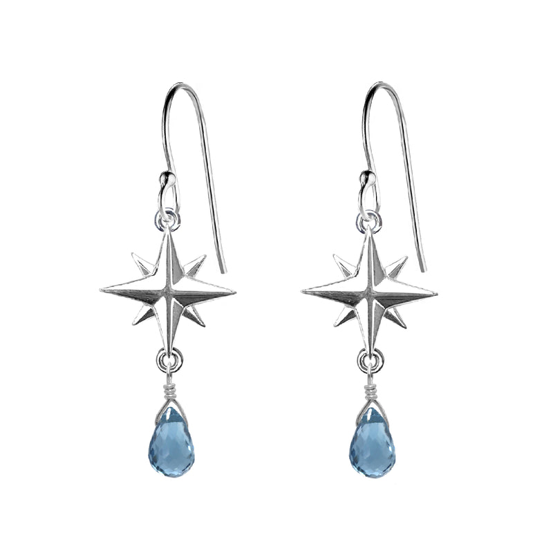 Medium Compass Rose Gemstone Earrings