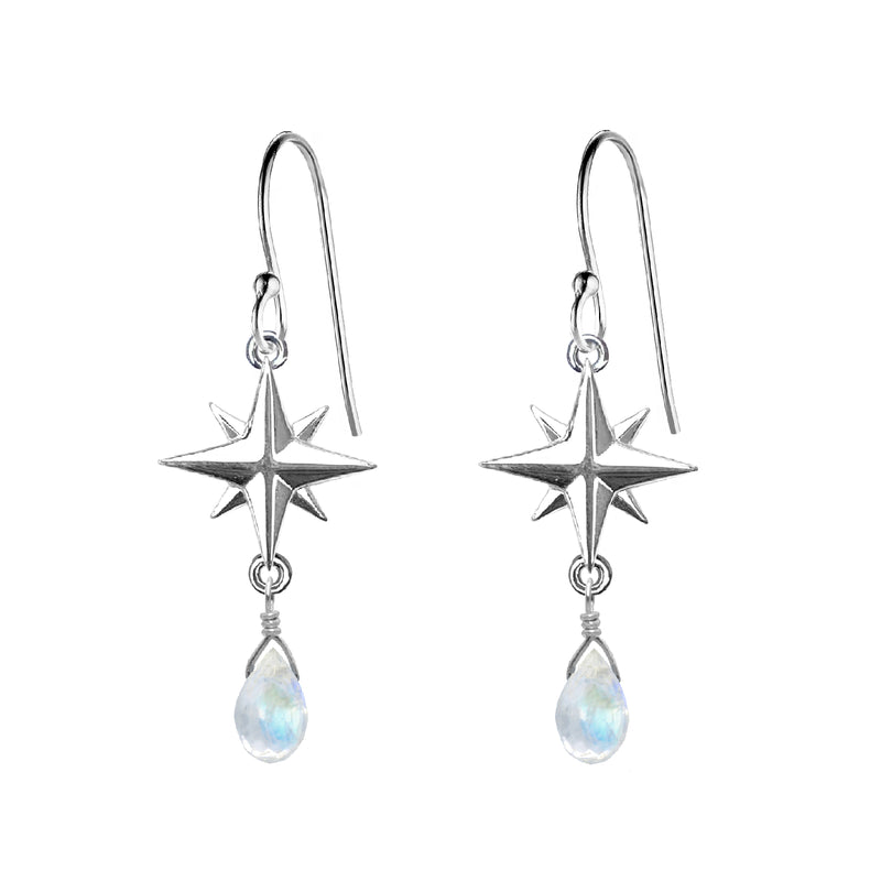 Medium Compass Rose Gemstone Earrings