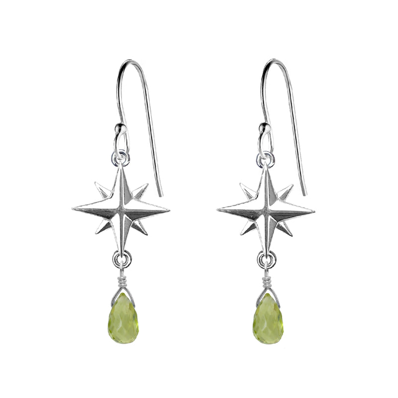Medium Compass Rose Gemstone Earrings