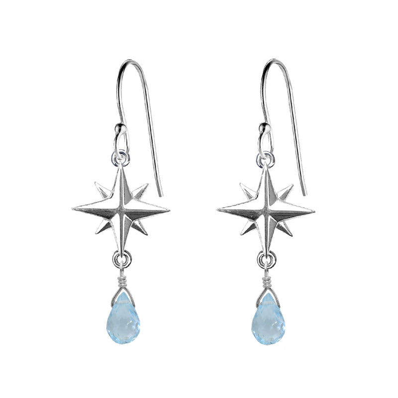 Medium Compass Rose Gemstone Earrings