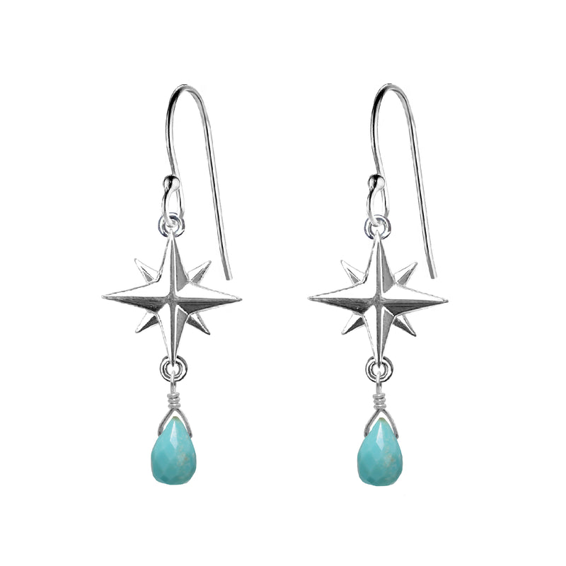 Medium Compass Rose Gemstone Earrings