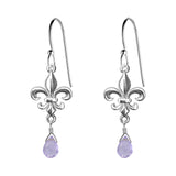 Medium Fleur de Lis Gemstone Earrings