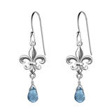 Medium Fleur de Lis Gemstone Earrings