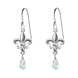 Medium Fleur de Lis Gemstone Earrings