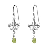 Medium Fleur de Lis Gemstone Earrings