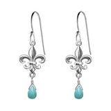 Medium Fleur de Lis Gemstone Earrings