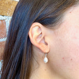 Oval Drop Pearl Earrings
