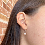 Round Pearl Single Drop Earrings