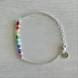 Rainbow Gemstone Bar Bracelet