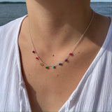 Rainbow Gemstone Multidrop Necklace