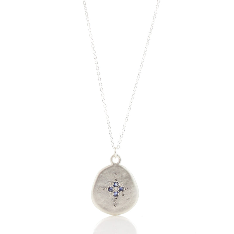 Sapphire Organic Four Star Pendant Necklace