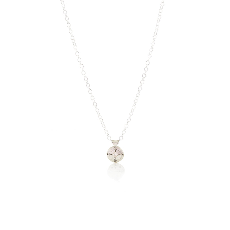 Silver Lights Charm Pendant Necklace in Diamond