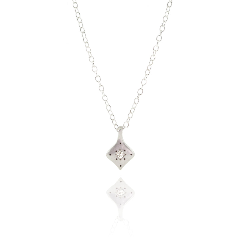 Silver Night Charm Necklace in Diamond