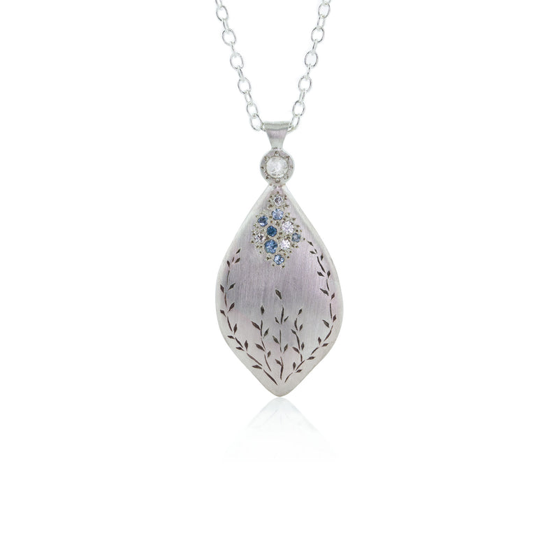 Secret Garden Pendant Necklace with Aquamarines and Diamonds