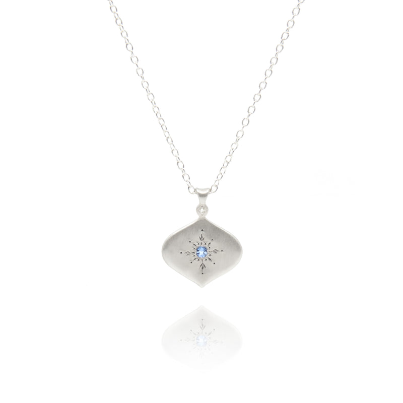North Star Pendant Necklace with Aquamarine