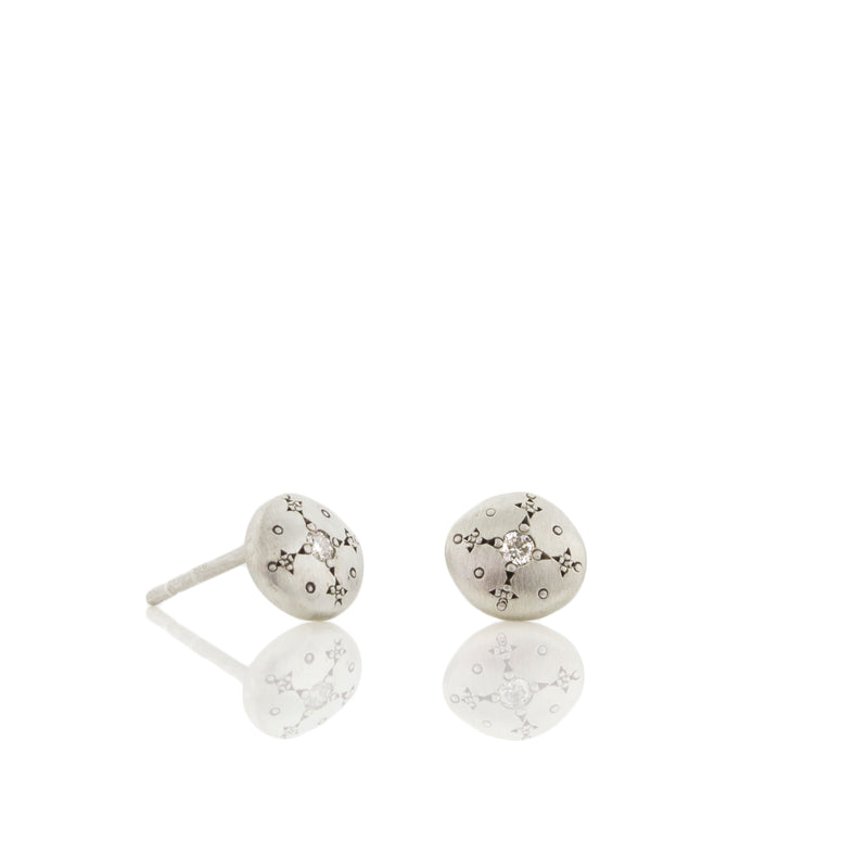 Silver Lights Studs with Diamonds