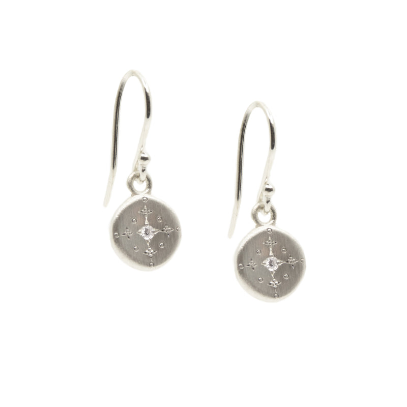 New Moon Charm Earrings with Diamonds