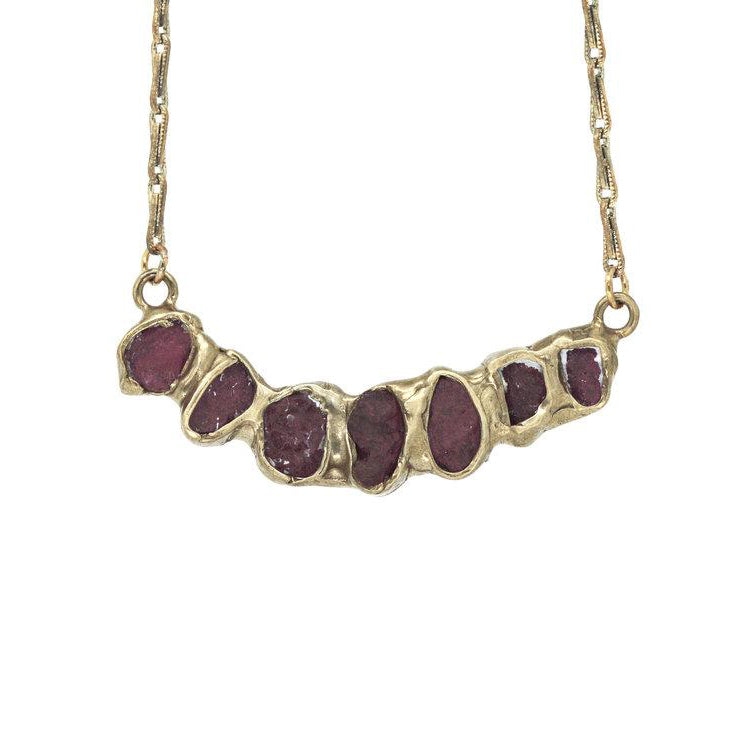 Slim Sea Star Pendant Necklace (Ruby)