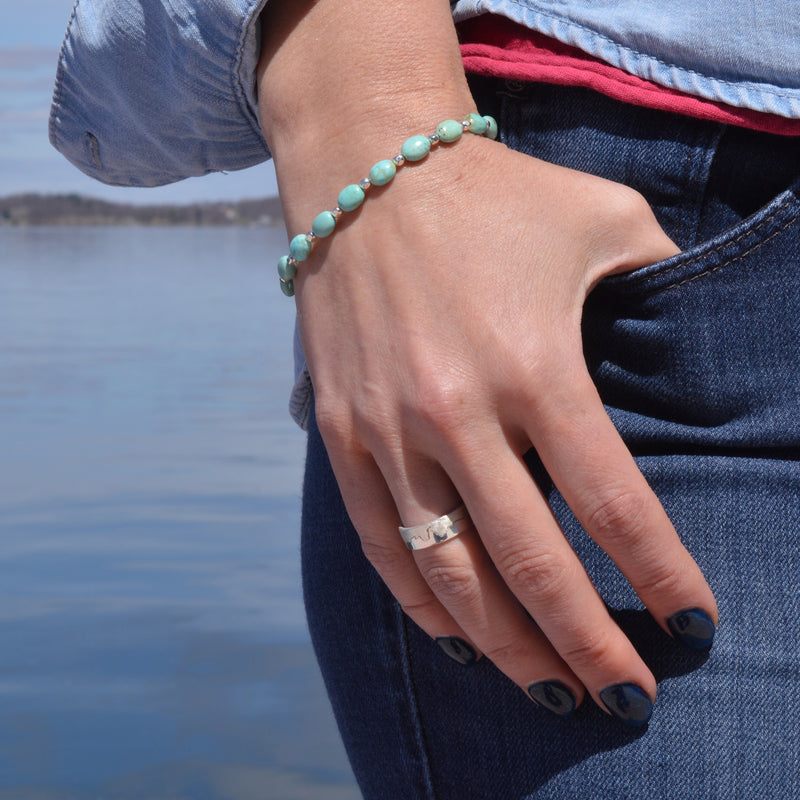 Oval Beaded Gemstone Bracelet
