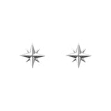 Tiny Compass Rose Stud Earrings